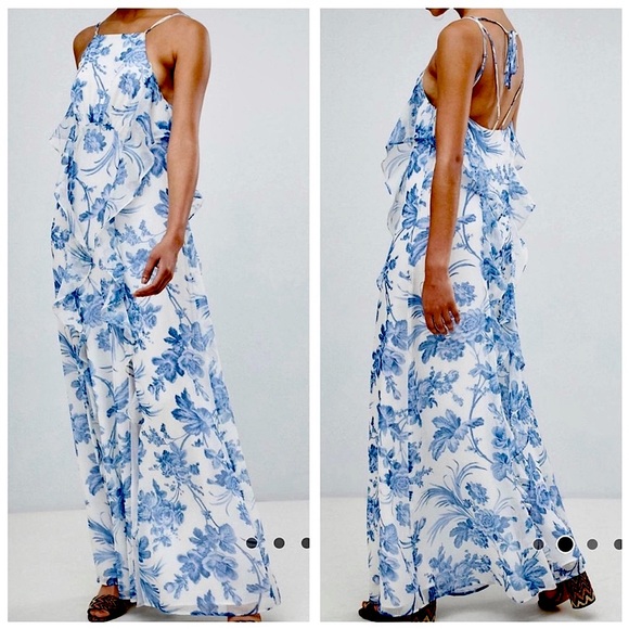 ASOS Dresses & Skirts - ASOS Blue Floral Long Dress